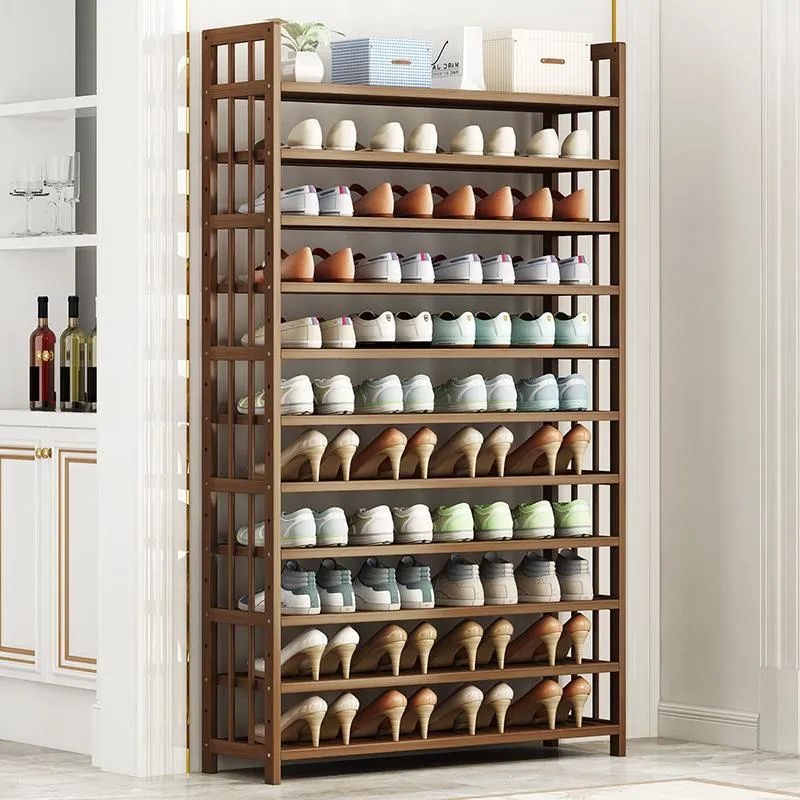 10-Tier Bamboo Shoe Rack Storage Organizer, Space Saver