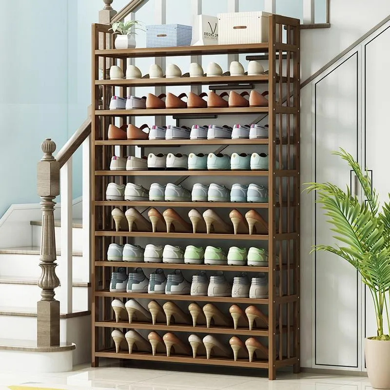 10-Tier Bamboo Shoe Rack Storage Organizer, Space Saver