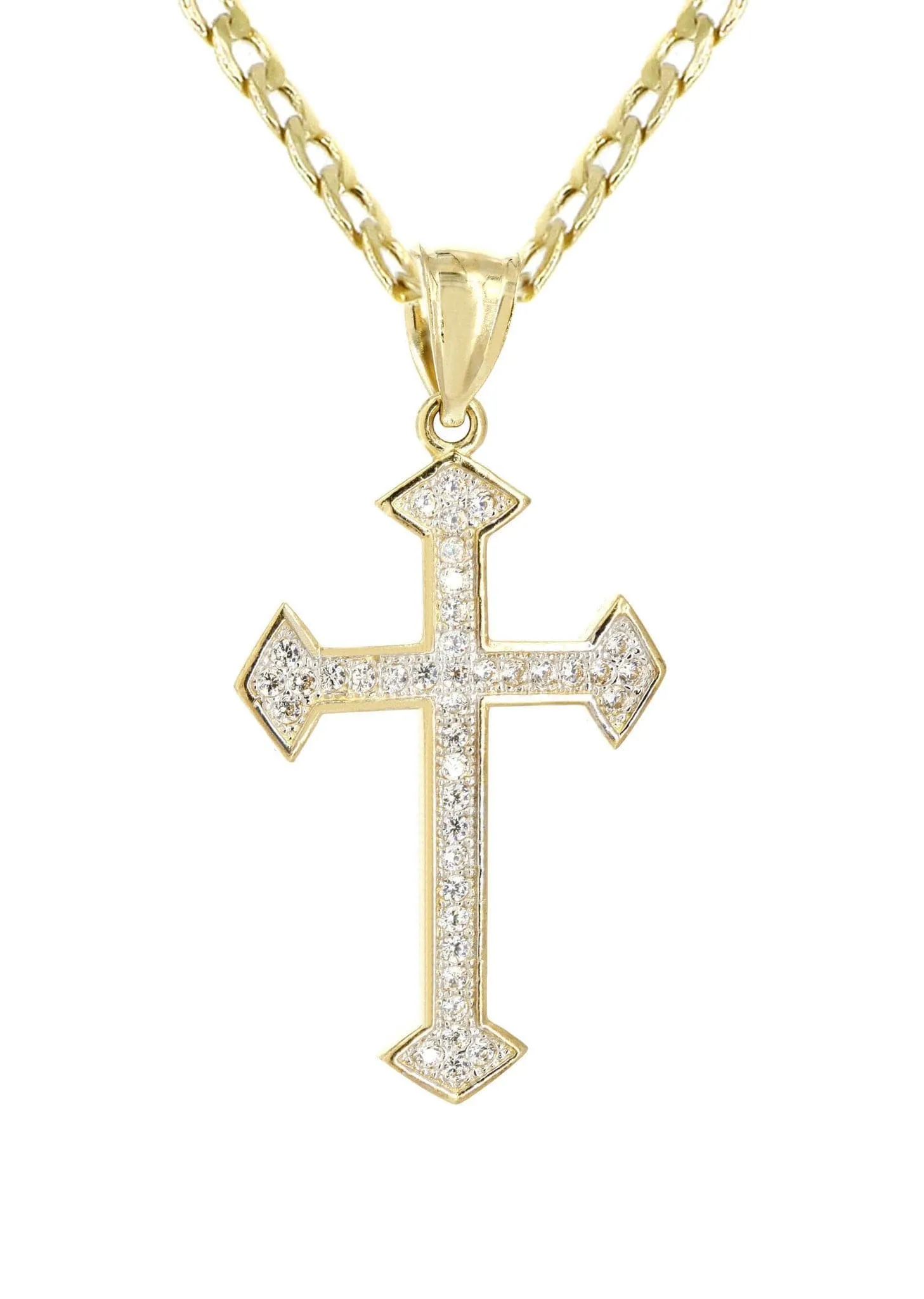 10K Gold Cross Necklace For Men | 6.23 Grams