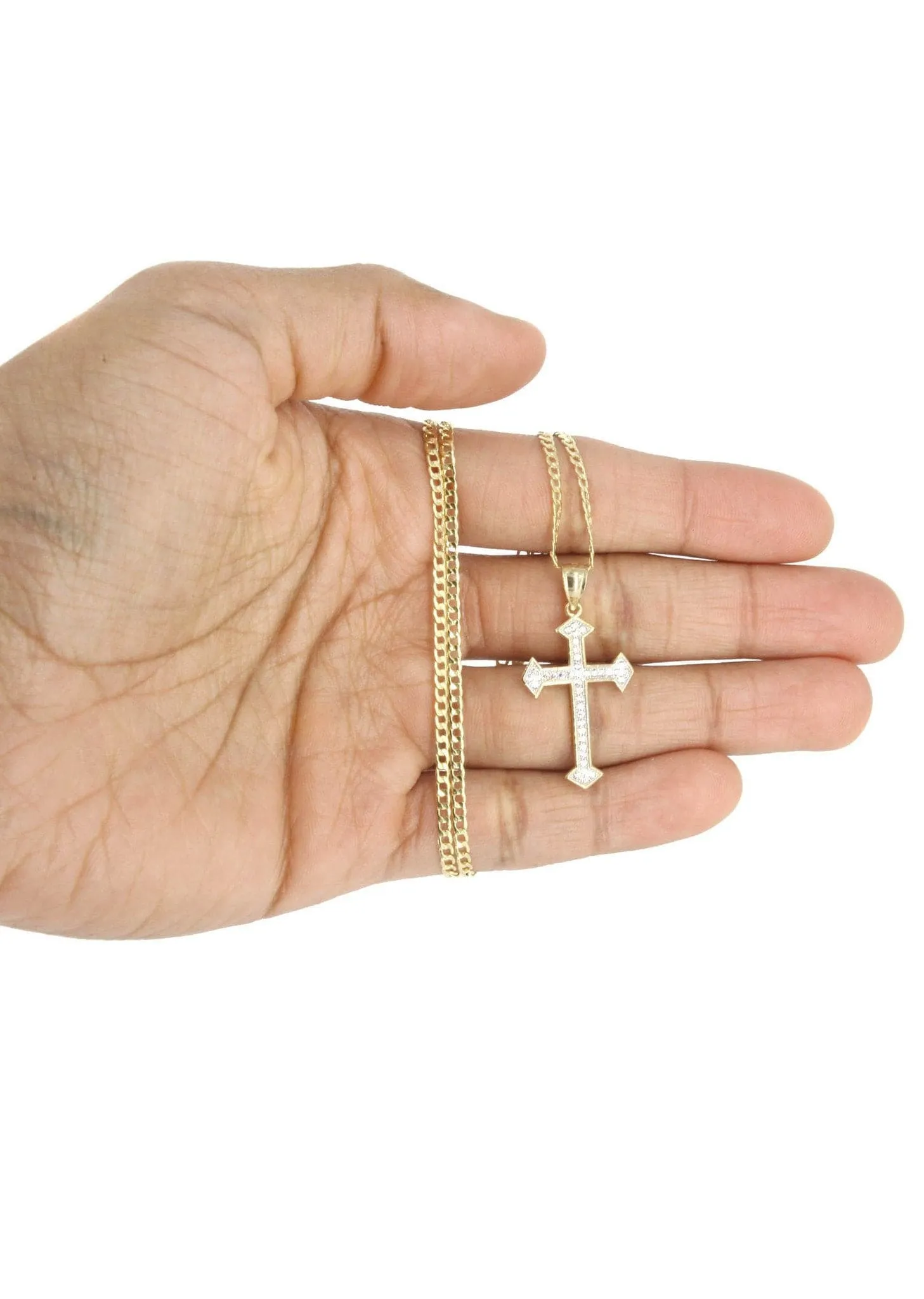 10K Gold Cross Necklace For Men | 6.23 Grams