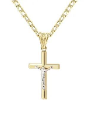 10K Gold Crucifix / Cross  Necklace For Men | 5 Grams