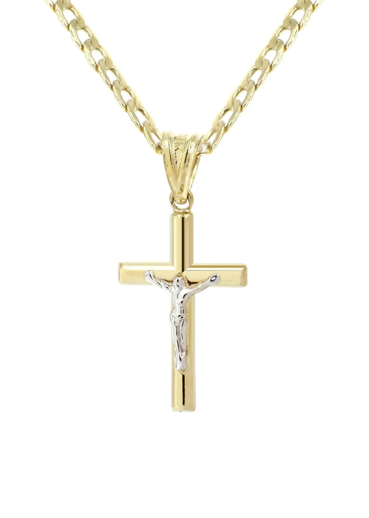 10K Gold Crucifix / Cross  Necklace For Men | 5 Grams