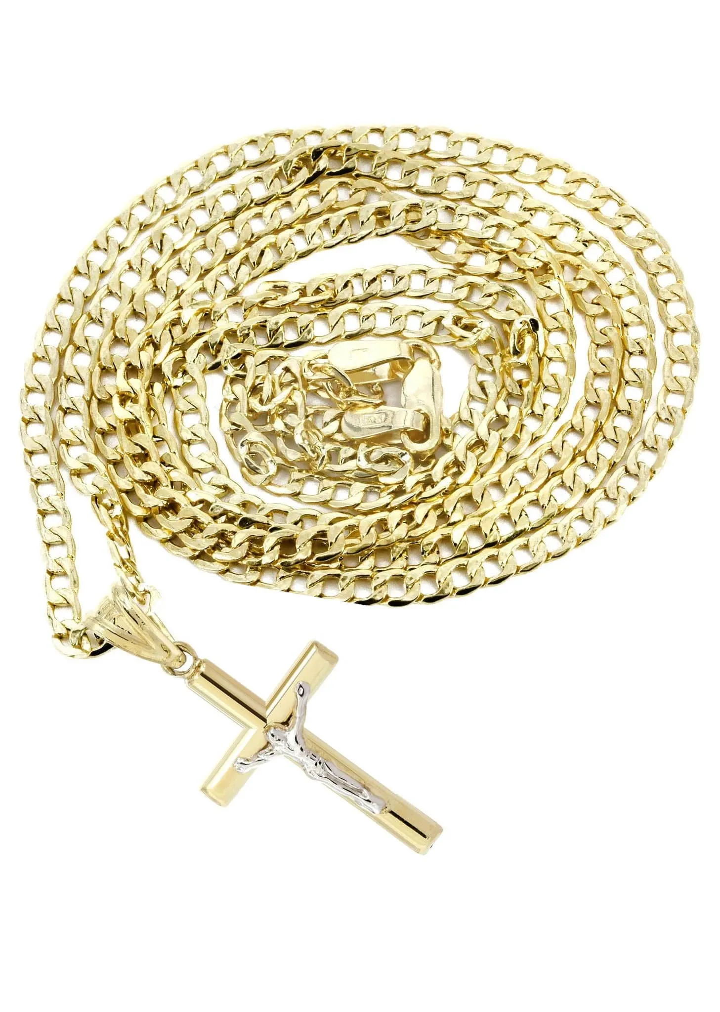 10K Gold Crucifix / Cross  Necklace For Men | 5 Grams