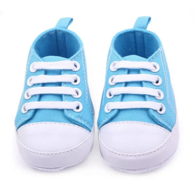 12 Colors Infant Toddler Canvas Sneakers Baby Boy Girl Soft Sole Crib Shoes First Walkers for 0-12M