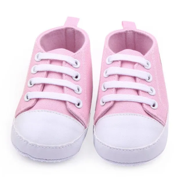 12 Colors Infant Toddler Canvas Sneakers Baby Boy Girl Soft Sole Crib Shoes First Walkers for 0-12M