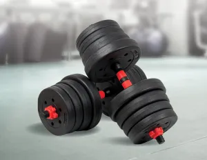 30kg Adjustable Rubber Dumbbell Barbell Set with Ergonomic Grip