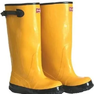 (6) pair Boss 2KP448109 Size 9 Yellow 17" HD Over The Shoe Rubber Knee Boots