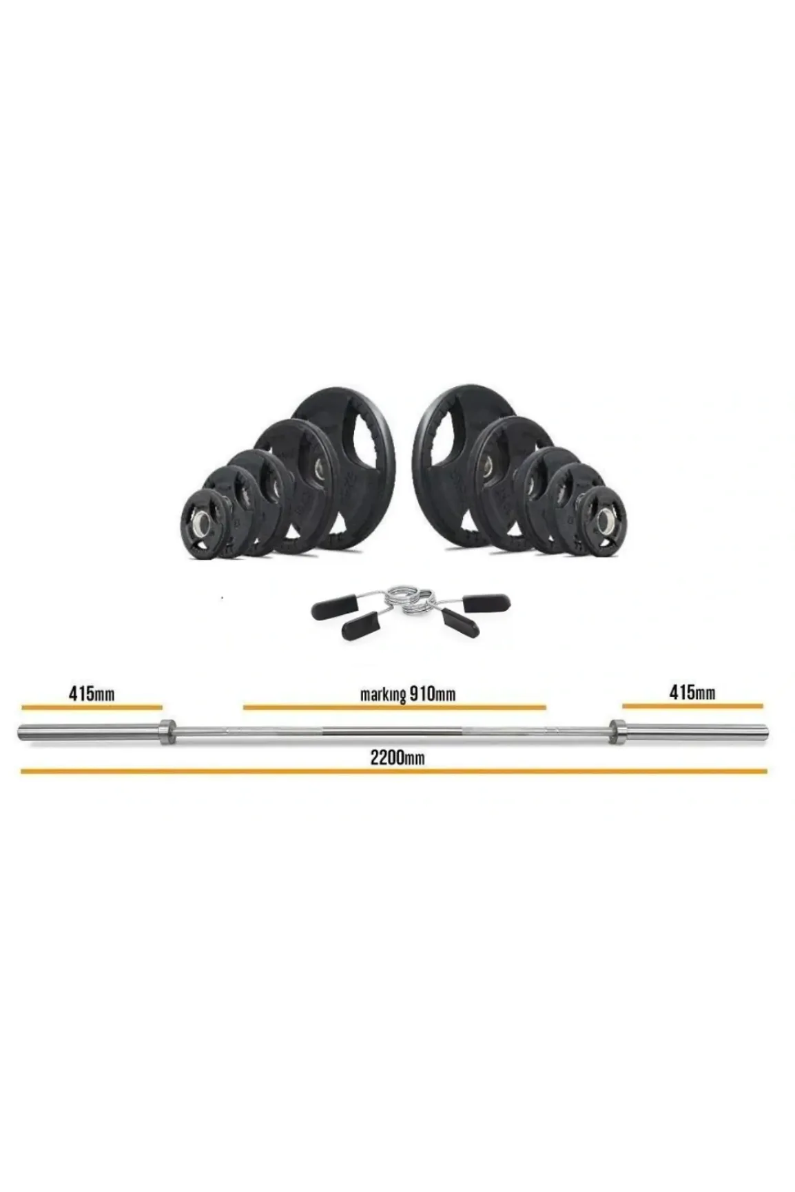 70kg Olympic Barbell & Weight Plate Set