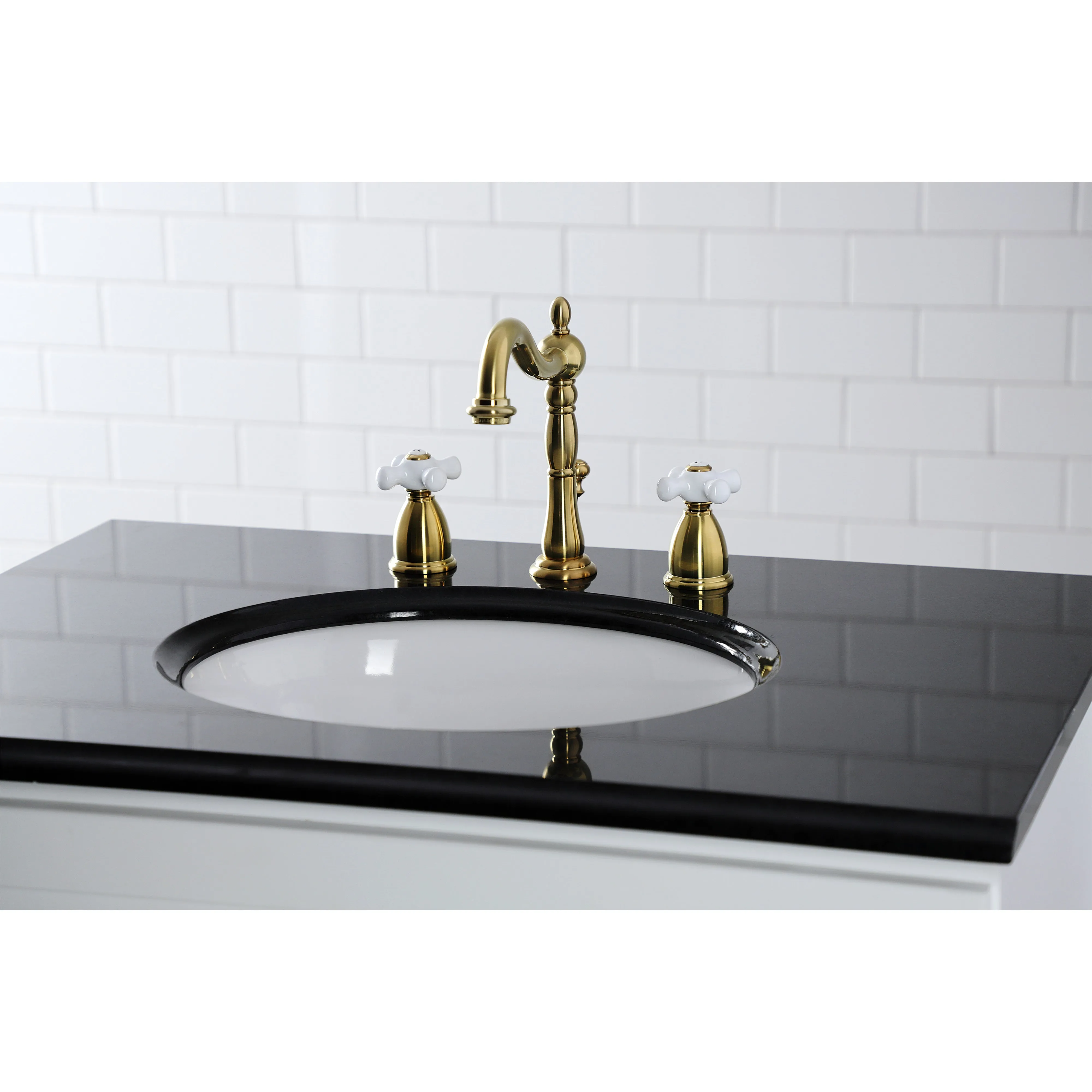 8" Widespread Bathroom Faucet With Dual Cross Handles For Easy Rotation