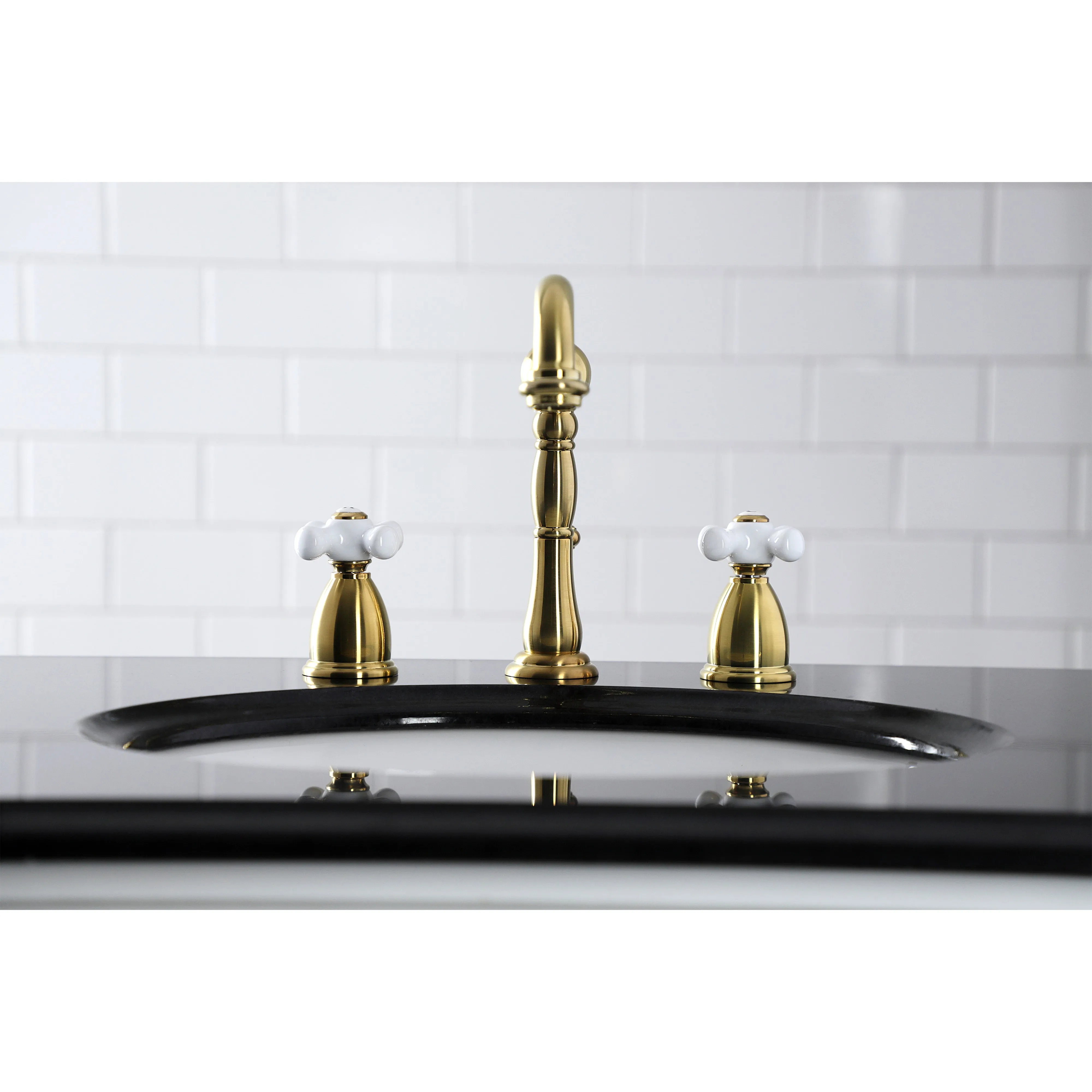 8" Widespread Bathroom Faucet With Dual Cross Handles For Easy Rotation