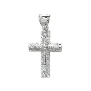 Acotis Silver Pendant Cross with Zirconia Stones G6010