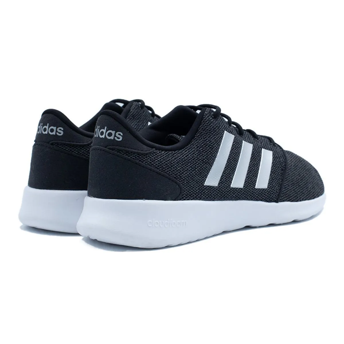 Adidas Cloudfoam Qt Racer Running Sport Shoes Fabric Black Colour For Men