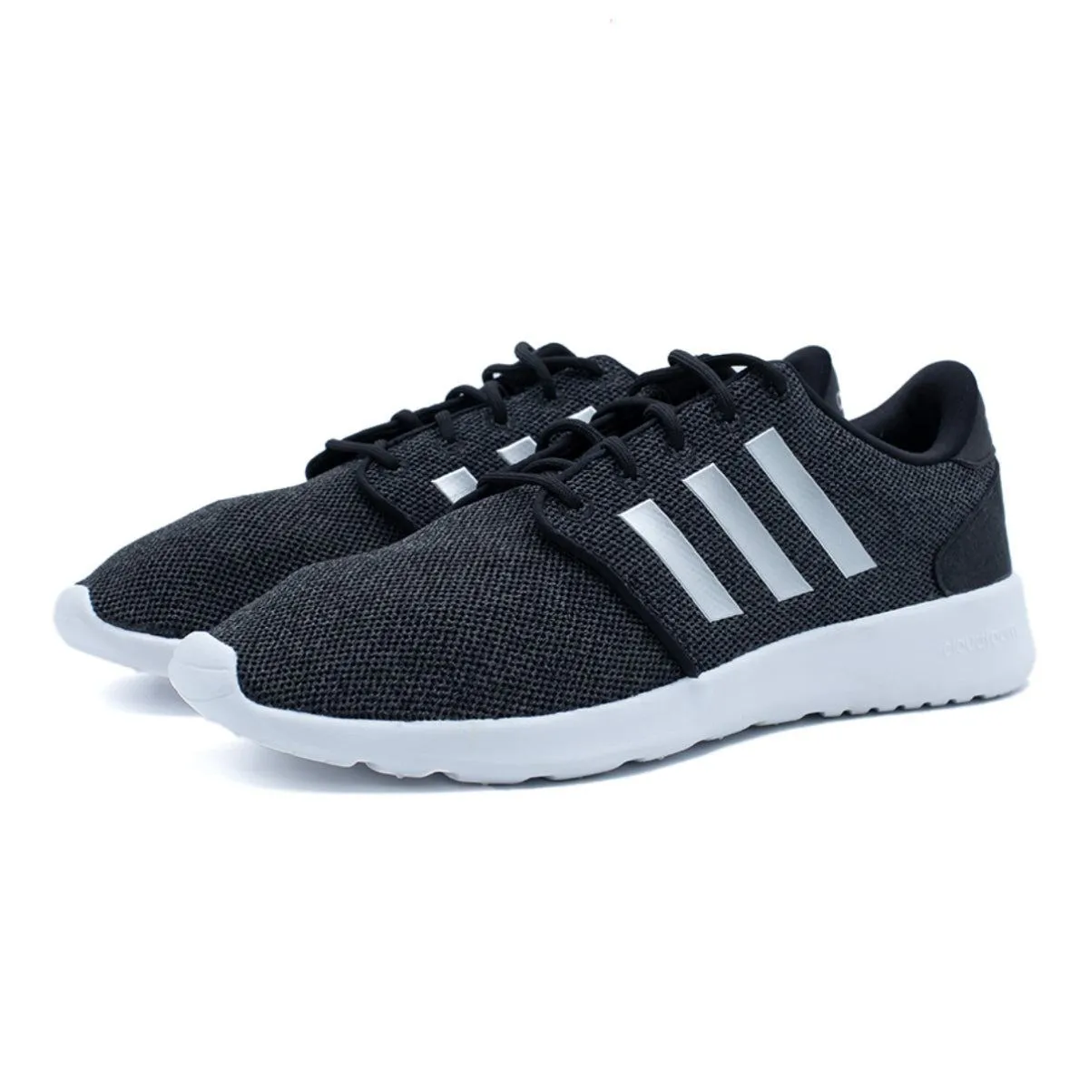 Adidas Cloudfoam Qt Racer Running Sport Shoes Fabric Black Colour For Men