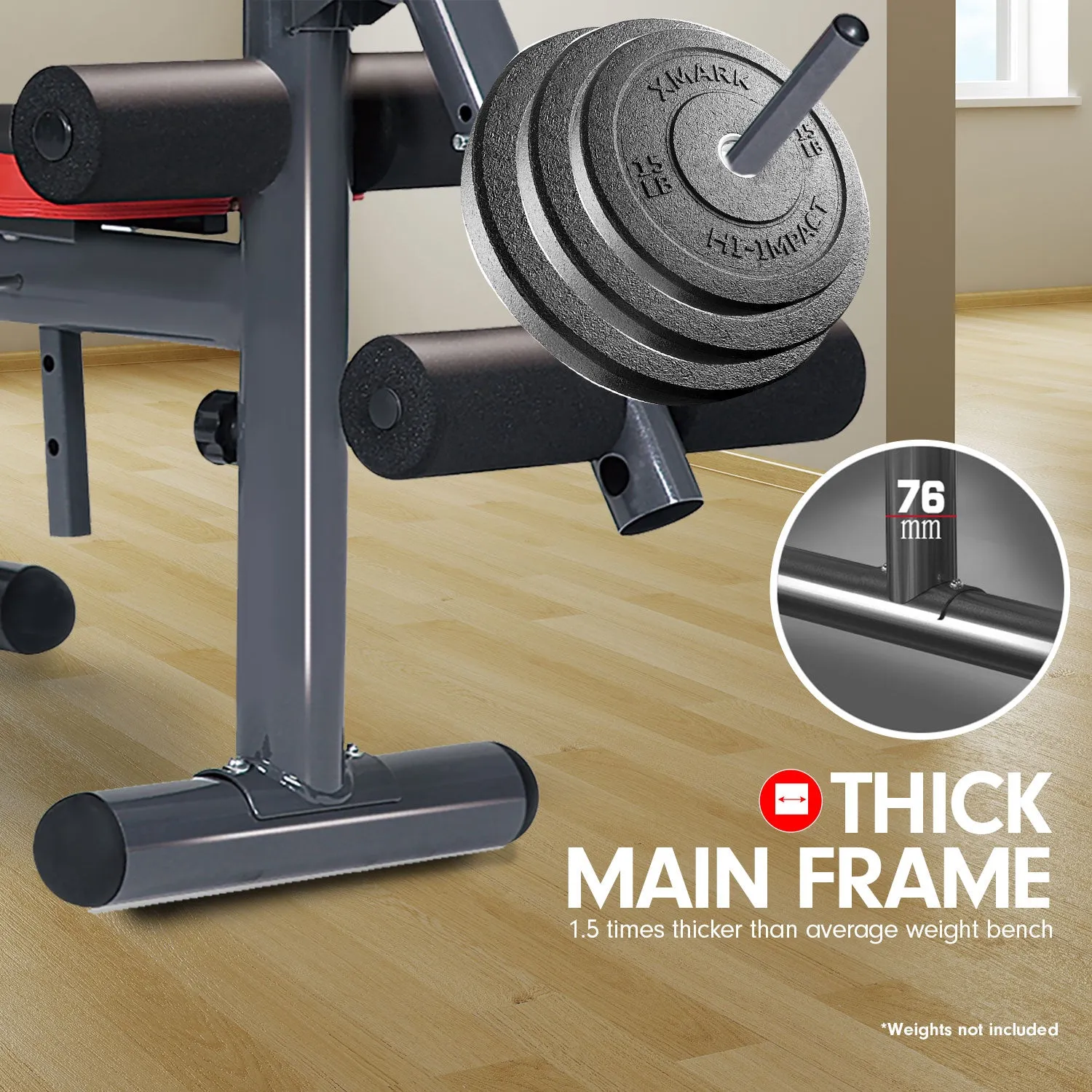 Adjustable Multi-Level Weight Bench Press, Curl Station