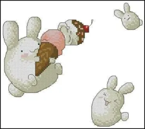 Anime Bunnies - PDF Free Cross Stitch Pattern