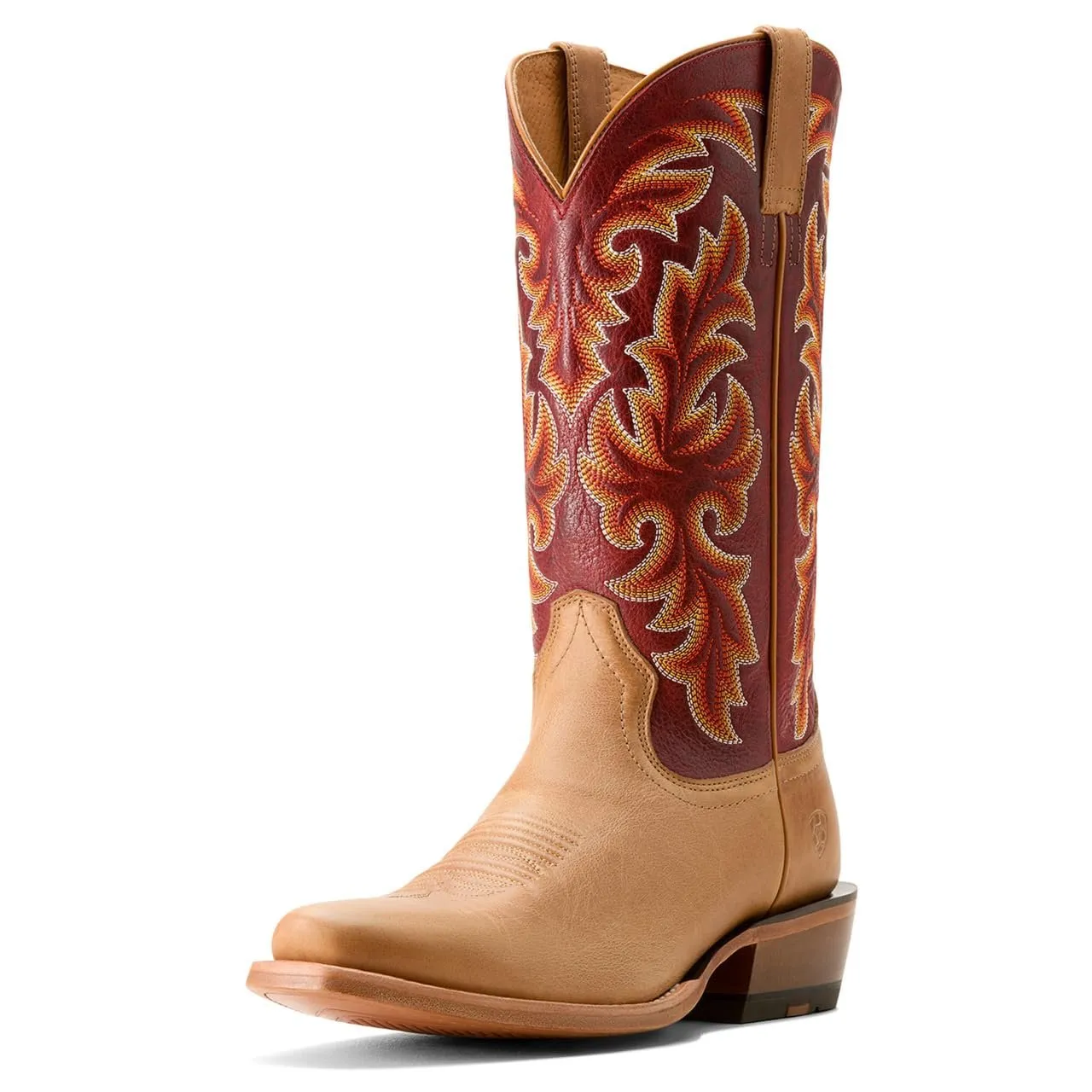 Ariat Men's Futurity Champ Cowboy Boot Western, Flaxen Tan/True Red