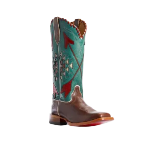 Ariat Women's Arroyo Rustic Brown Deep Teal Roper Boots