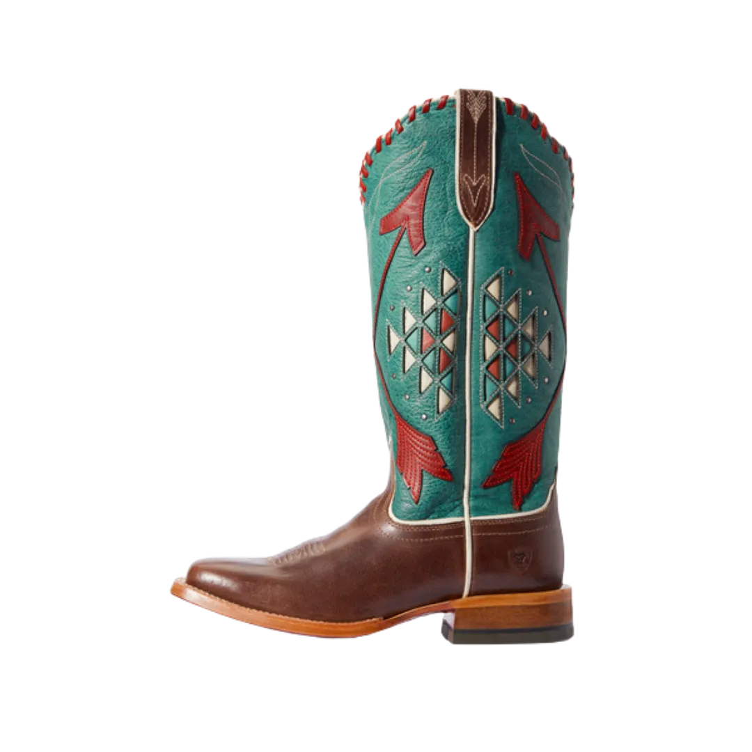 Ariat Women's Arroyo Rustic Brown Deep Teal Roper Boots