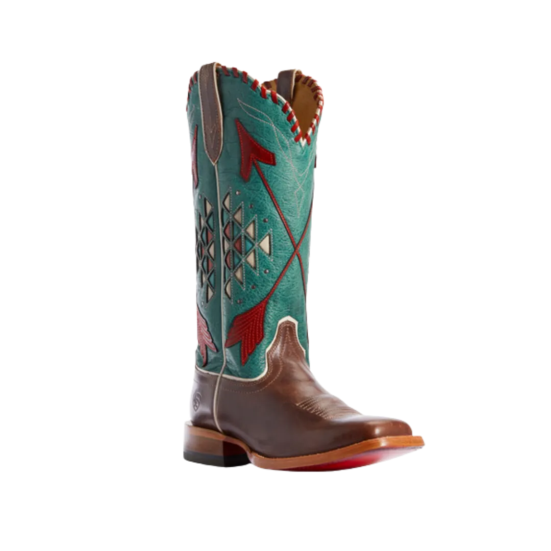 Ariat Women's Arroyo Rustic Brown Deep Teal Roper Boots