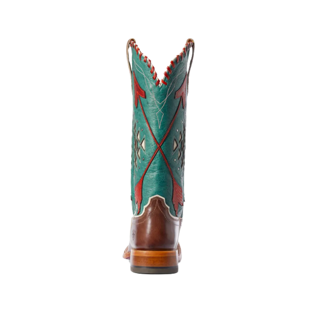 Ariat Women's Arroyo Rustic Brown Deep Teal Roper Boots