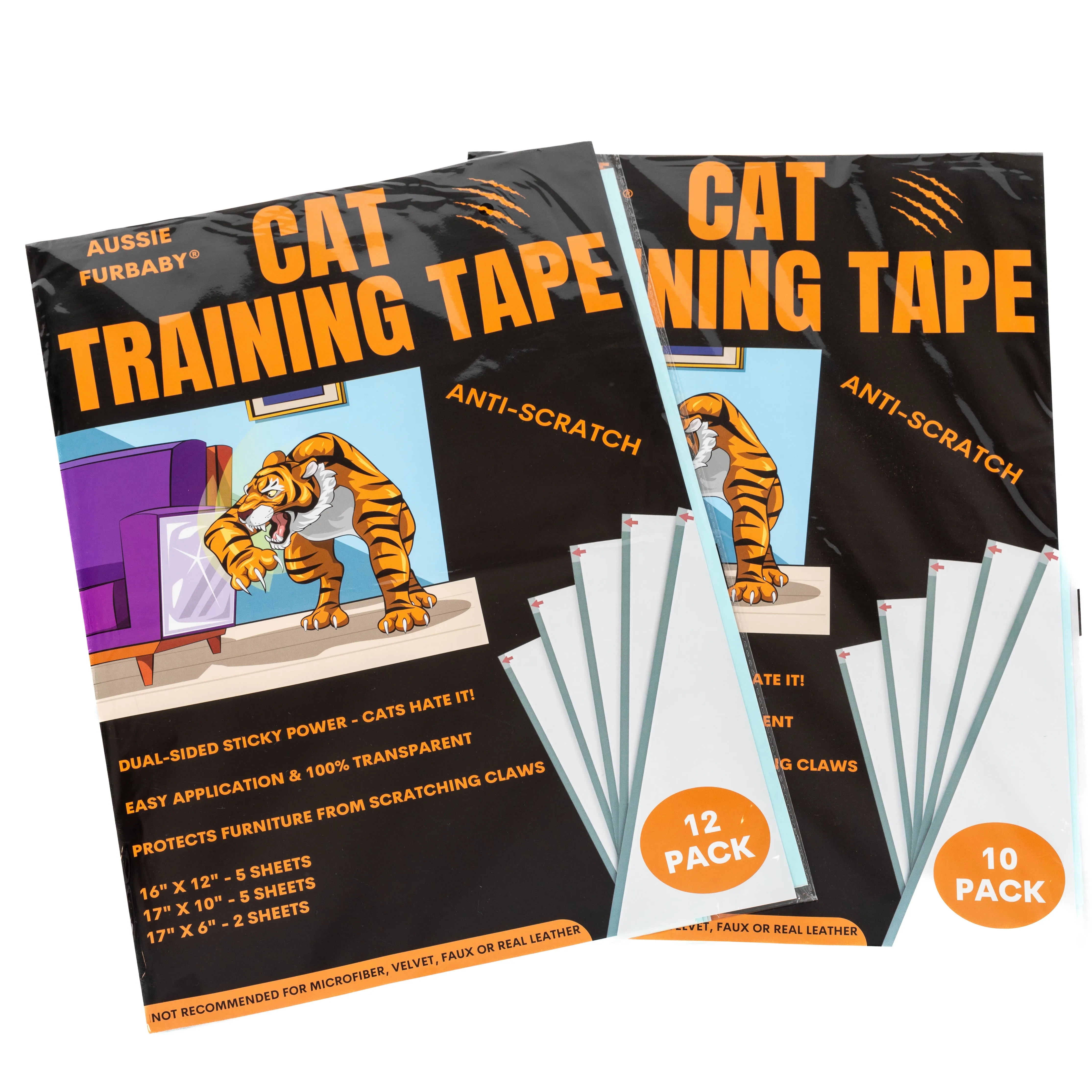 AUSSIE FURBABY Cat Scratch Protector Cat Training Tape – Cat Scratch Deterrent Tape, Clear Double Sided Tape Cat Couch protector,  Couch protector cat scratch, Couch Cat Scratching Protection