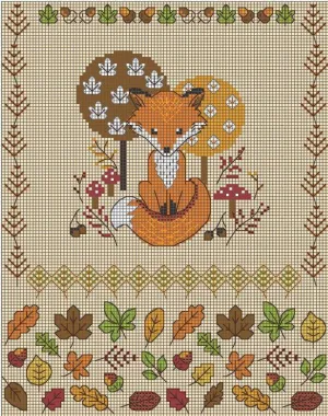 Autumn Fox - PDF Free Cross Stitch Pattern