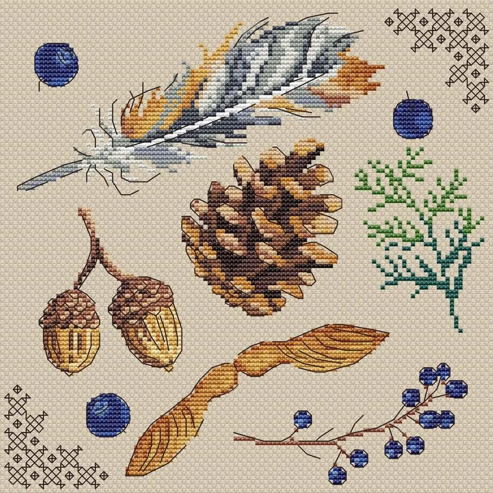 Autumn Sampler Counted Cross Stitch Chart - Free Pattern for Subscribers