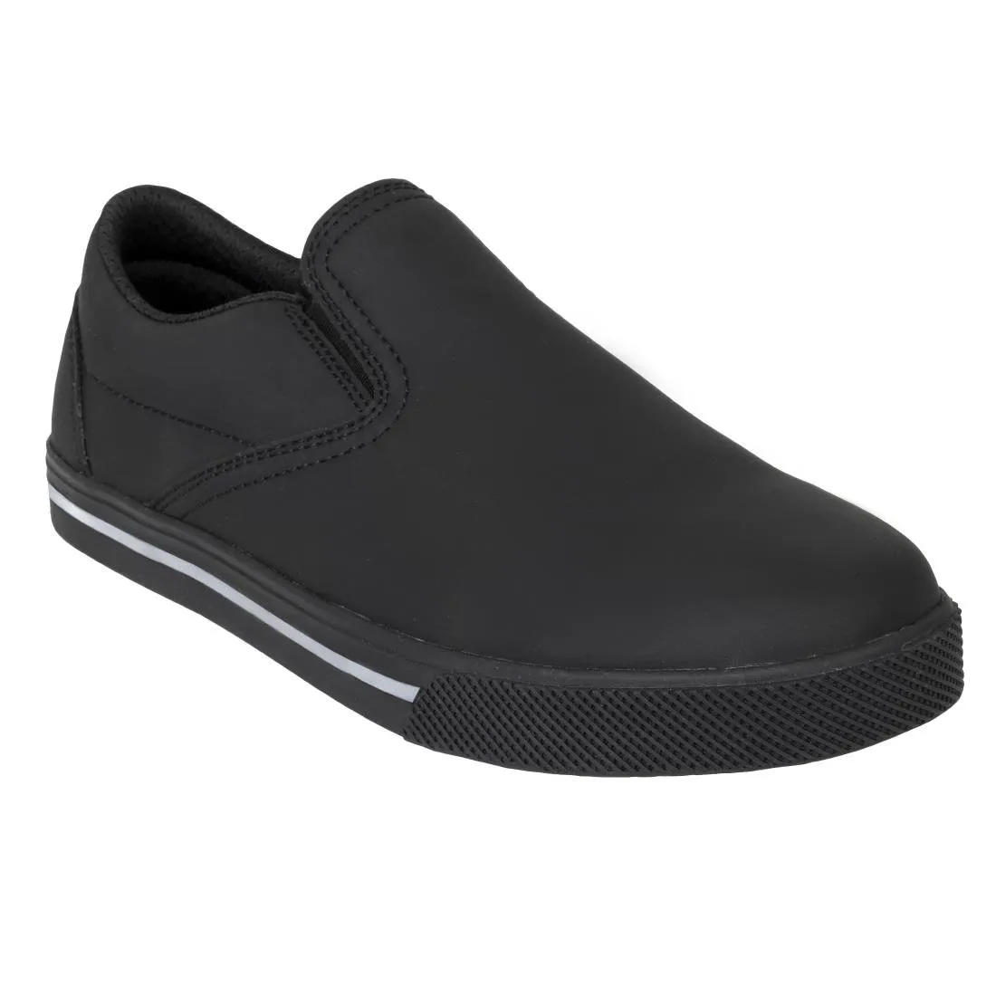 BA062-42 Slipbuster Recycled Microfibre Slip-on Shoe Matte Black 42