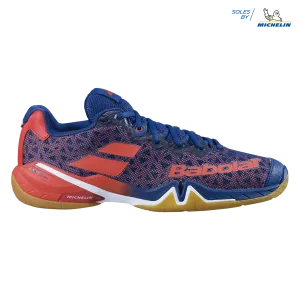 Babolat Men's Shadow Tour Badminton Shoes- Estate Blue/Orange