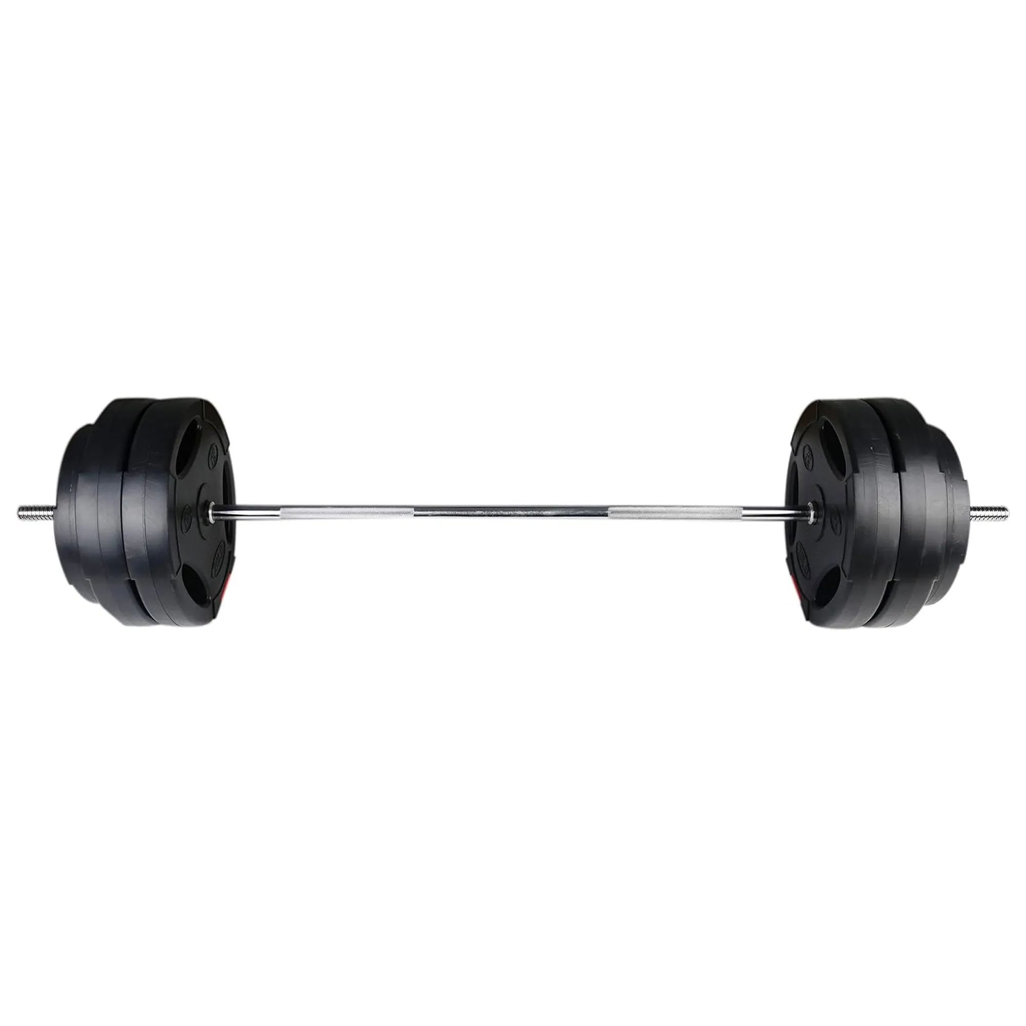 BalanceFrom Standard Coded Olympic Barbell 100 Pound Weight Plate Set, Black