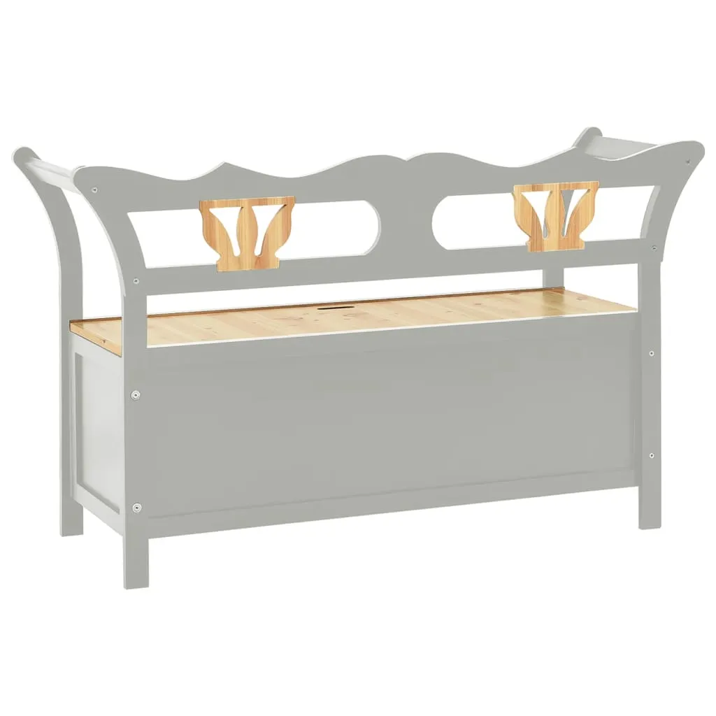 Bench Grey 107x45x75.5 cm Solid Wood Fir