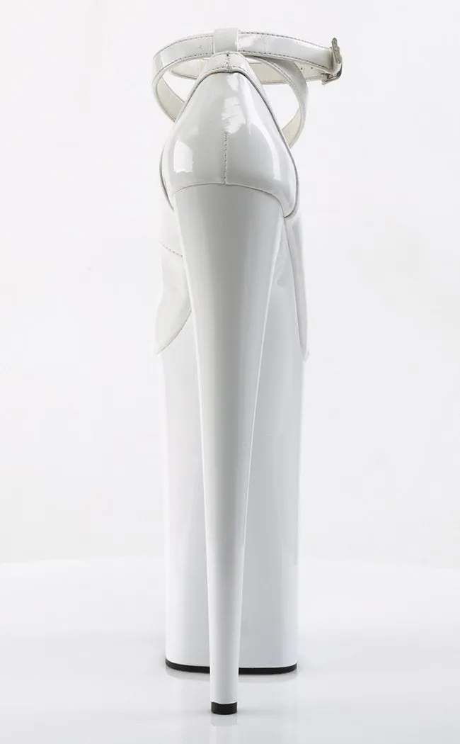 BEYOND-087 White Patent 10 Inch Heels