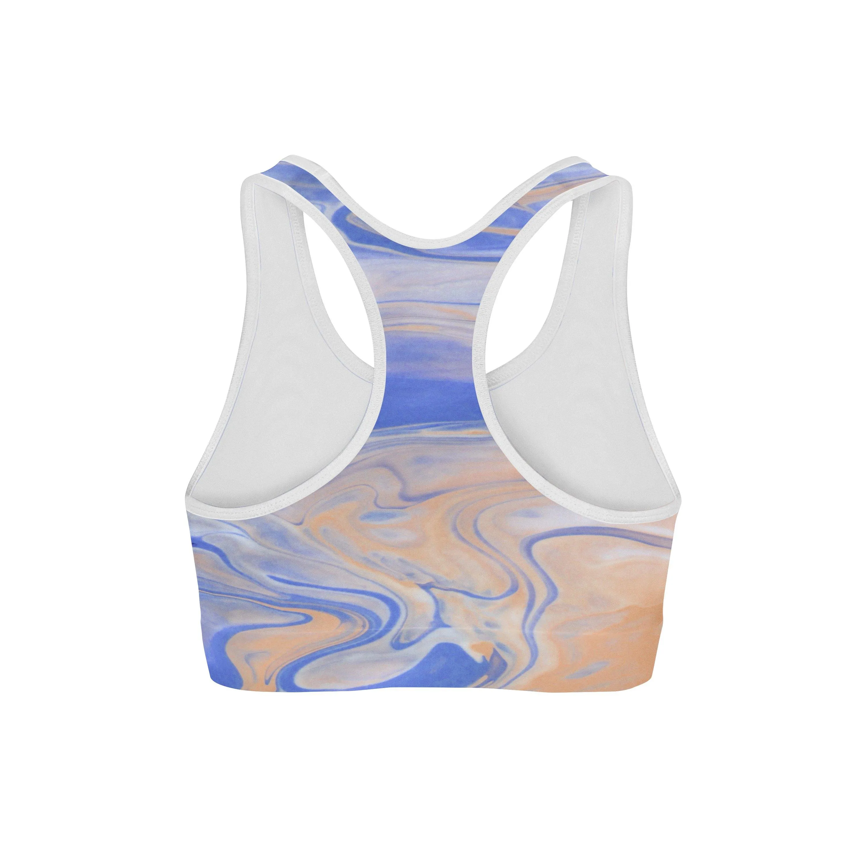 Blue Liquid Sports Bra