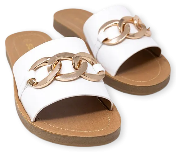 Bree White Chain Sandals FINAL SALE