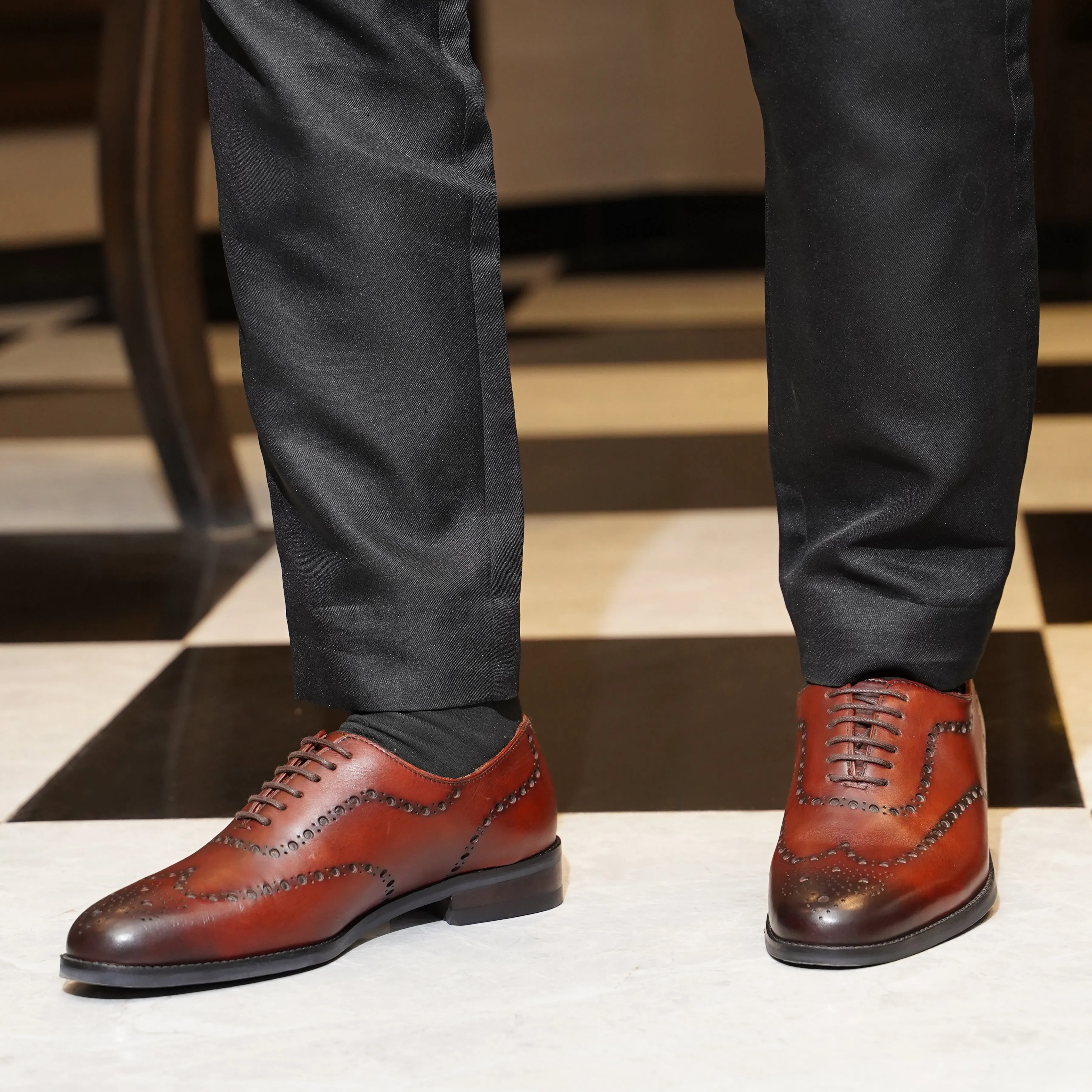 Bristol - Men's Oxblood Calf Leather Wholecut Shoe