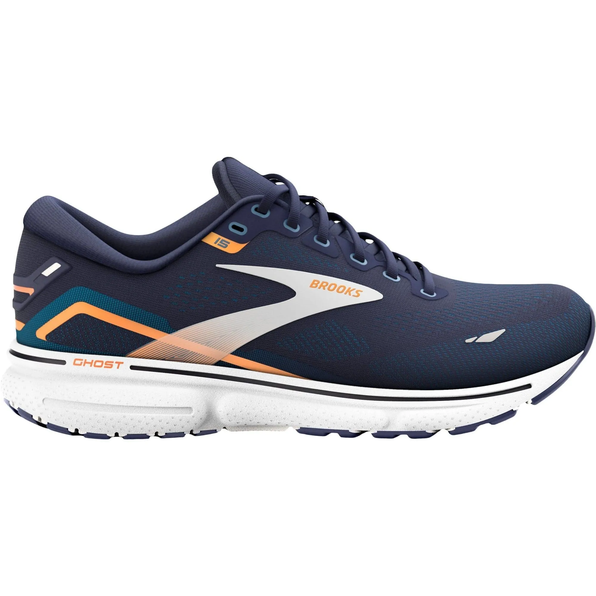 Brooks Ghost 15 WIDE FIT Mens Running Shoes - Navy