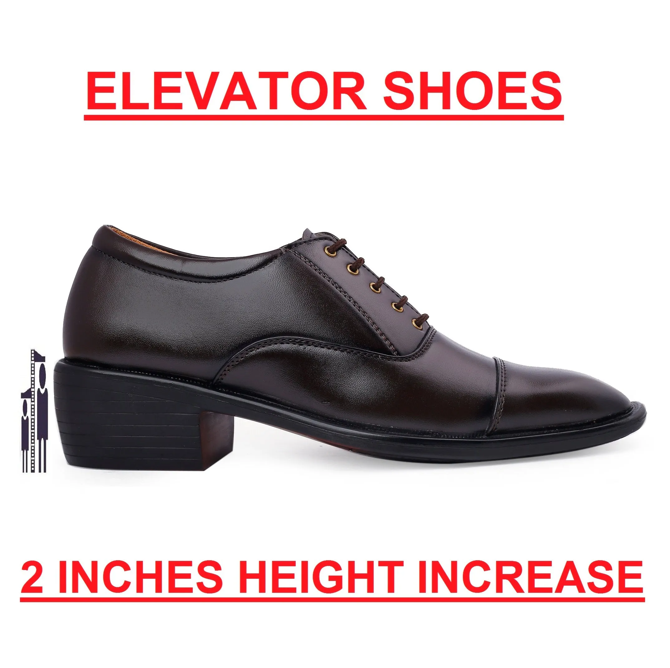 Bxxy Men's Height Increasing Formal Office Wear Lace-Up Shoe