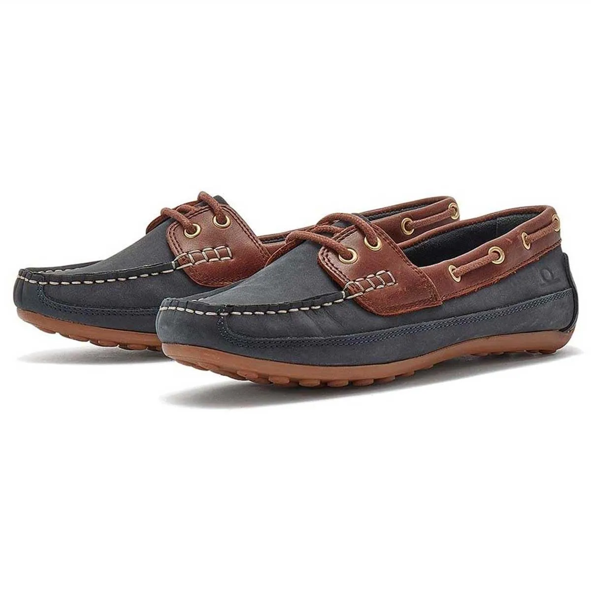 CHATHAM Ladies Cromer Driving Moccasins - Navy / Burgundy