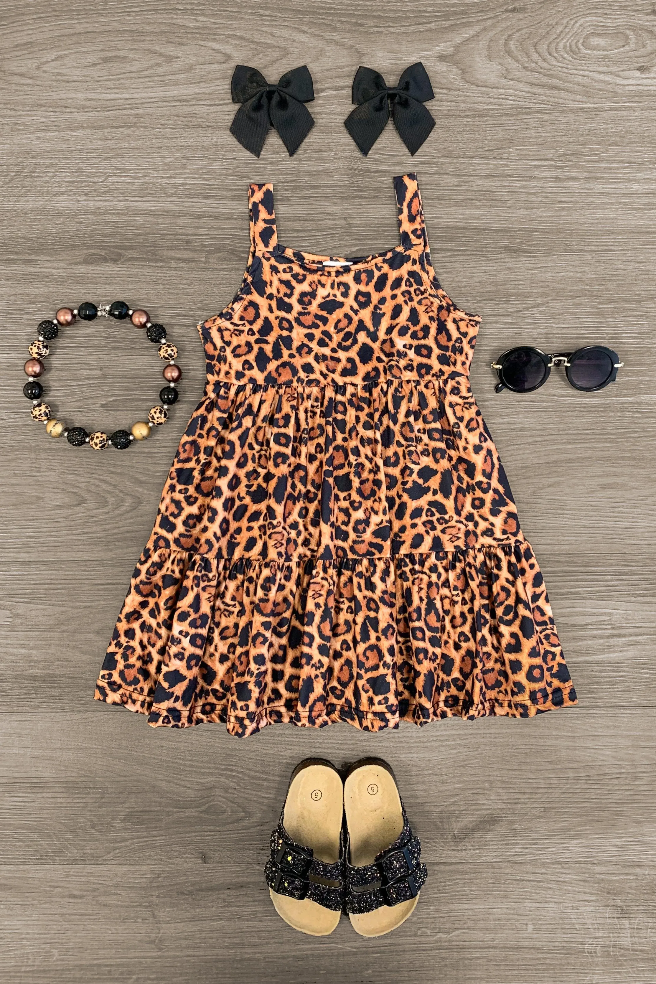 Cheetah Sleeveless Ruffle Dress