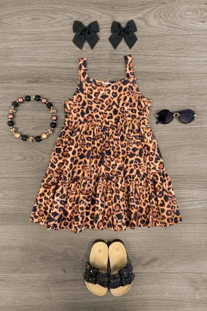 Cheetah Sleeveless Ruffle Dress