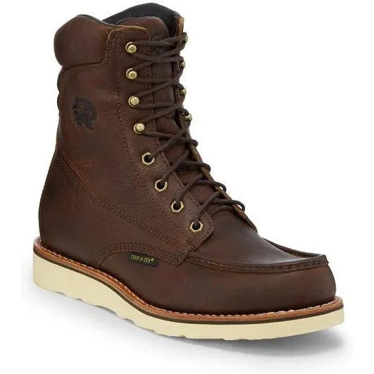 Chippewa Men's Edge Walker 8" Moc Toe WP Lace-Up Work Boot Brown 25346