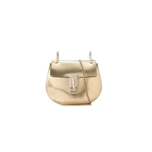 Chloe Drew Mini Chain Shoulder Gold Leather Cross Body Bag