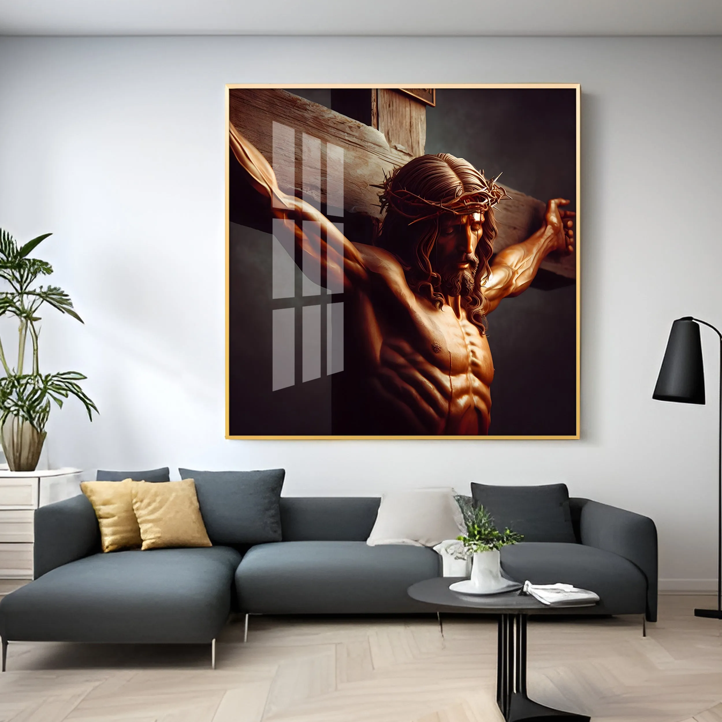 Christ on the Cross Premium Acrylic Square Wall Art