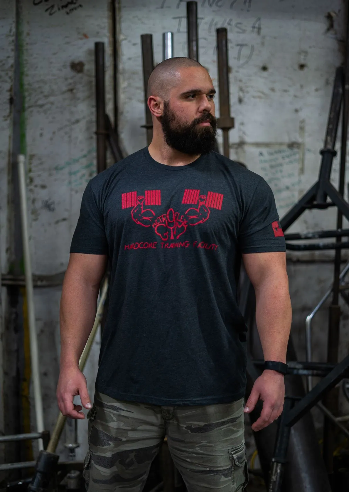 Classic Metroflex Gym T-Shirt Red Logo