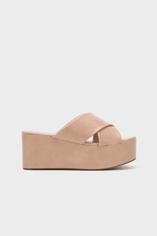 CRISS CROSS WEDGE HEEL SLIDE