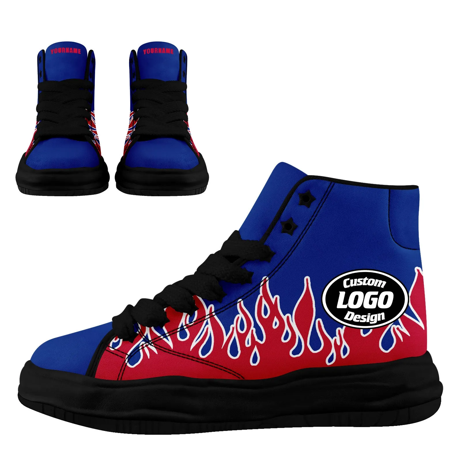 Custom Blue Red Buffalo Firesoul Shoes Personalized Sneaker FN039-D020272-4