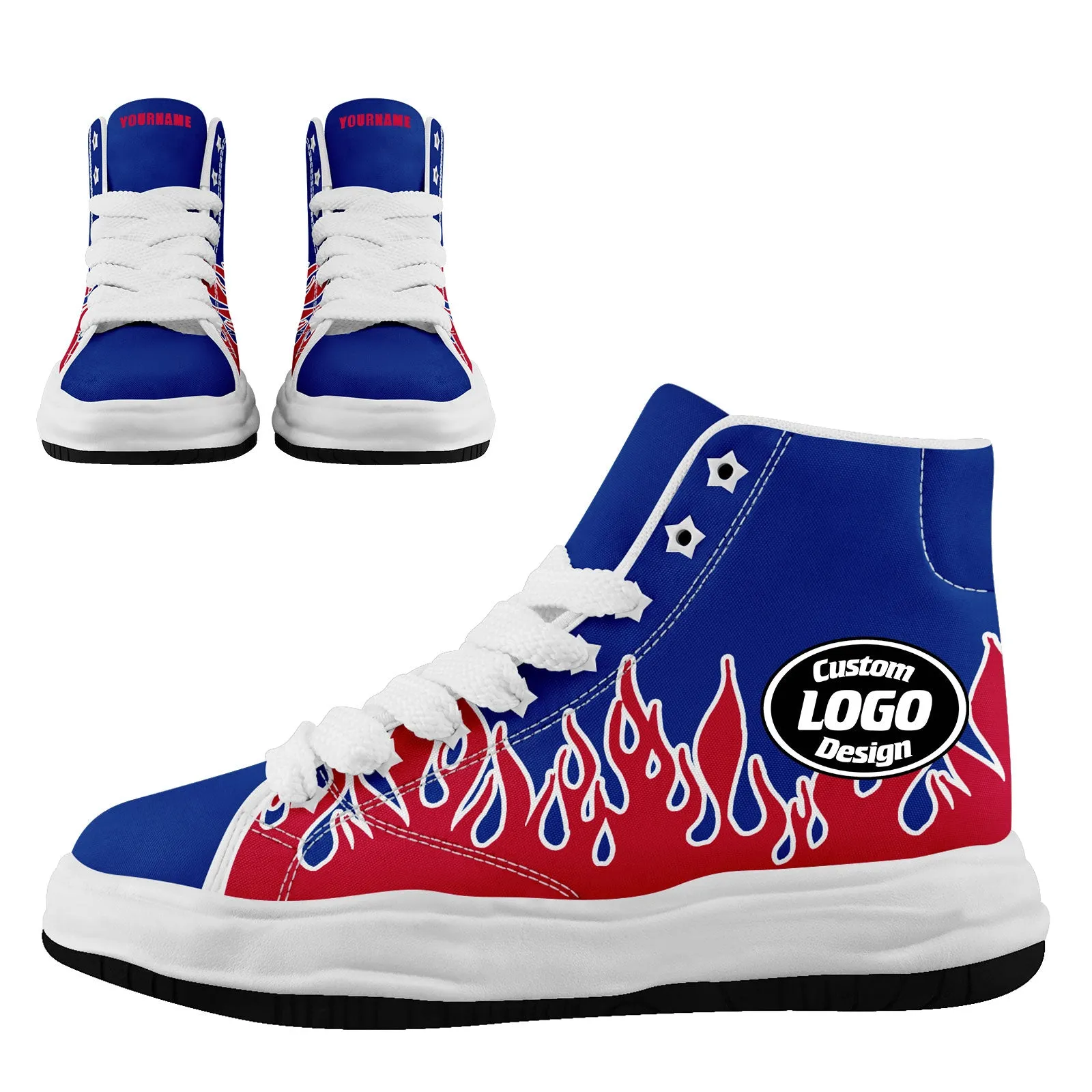 Custom Blue Red Buffalo Firesoul Shoes Personalized Sneaker FN039-D020272-4