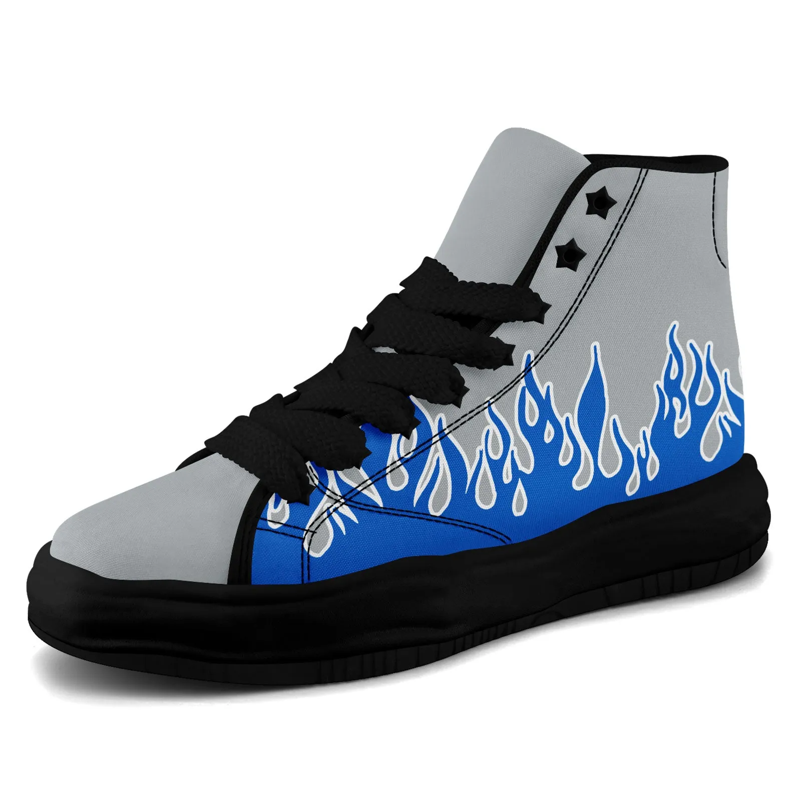 Custom Gray Blue Detroit Firesoul Shoes Personalized Sneaker FN039-D020272-11