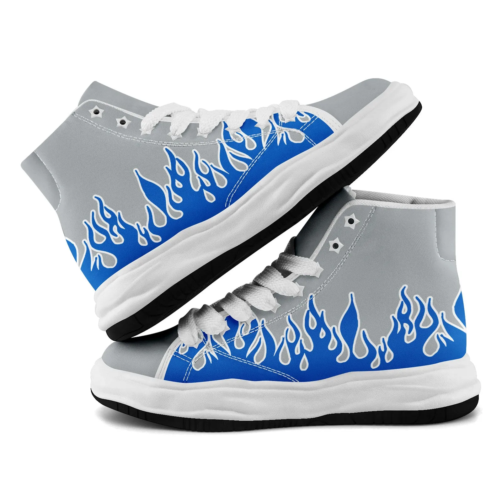 Custom Gray Blue Detroit Firesoul Shoes Personalized Sneaker FN039-D020272-11