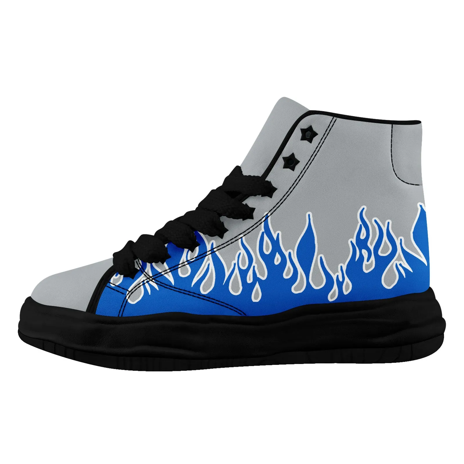 Custom Gray Blue Detroit Firesoul Shoes Personalized Sneaker FN039-D020272-11